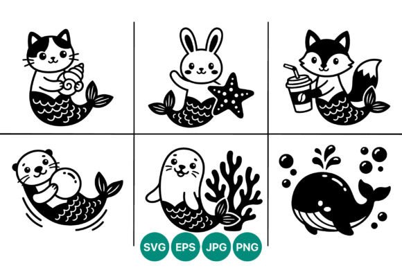 Cute Animal Mermaid Vector Art Review