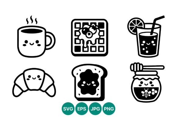 Cute Kawaii Breakfast Vector Icons Review