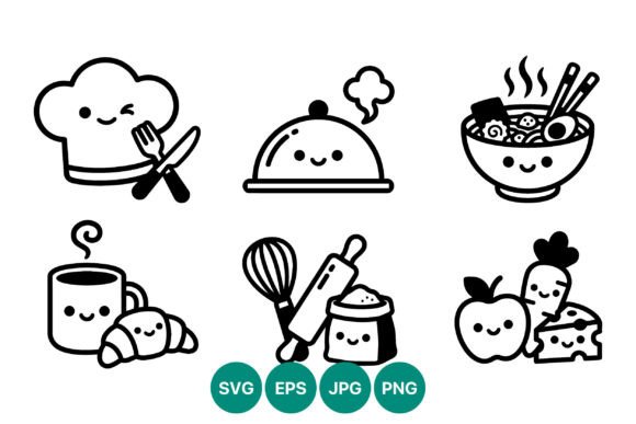 Cute Kitchen Chef Food Icon Set Review