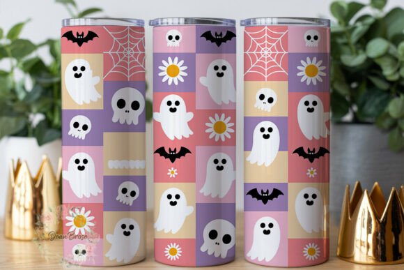 Cute Pastel Ghost Halloween Tumbler Wrap