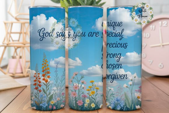 Inspirational Floral Sky Tumbler Wrap Design Review
