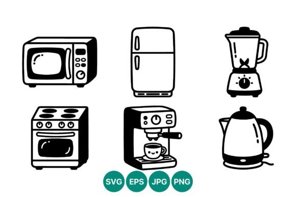 Kitchen Appliance Line Art Set Review