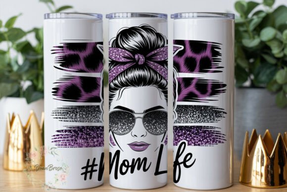 Purple Glitter Messy Bun Tumbler Wrap Design Review