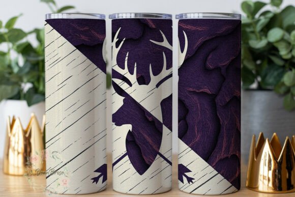 Purple Wood Grain Deer Head PNG for Embroidery