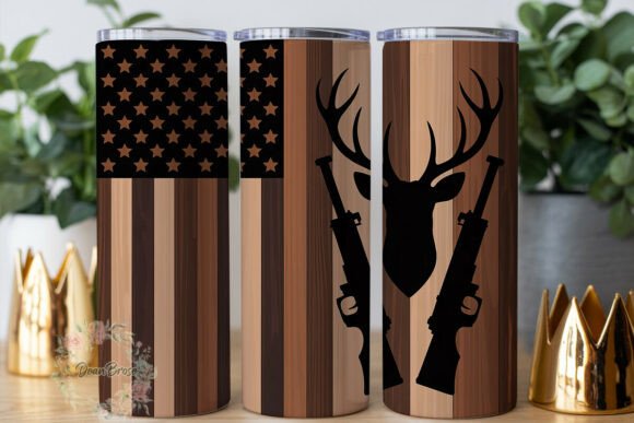 Rustic Flag Deer Gun Tumbler Wrap Design Review