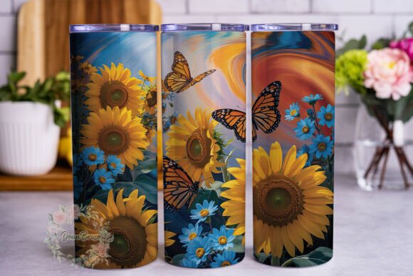 Vibrant Sunflower Butterfly Wrap PNG Review